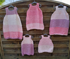 Robe arc-en-ciel rose - Le tricot du bonheur