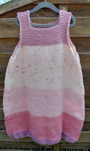 Robe arc-en-ciel rose - Le tricot du bonheur