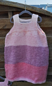 Robe arc-en-ciel rose - Le tricot du bonheur