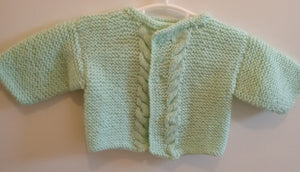 Gilet vert pâle torsadé - Le tricot du bonheur