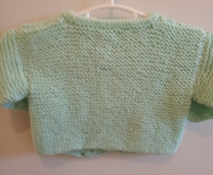 Gilet vert pâle torsadé - Le tricot du bonheur