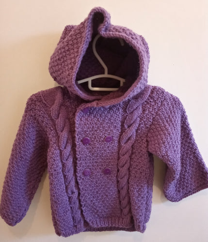 Manteau à capuche torsade - Le tricot du bonheur