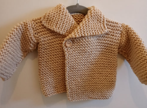 Cardigan à col beige - Le tricot du bonheur