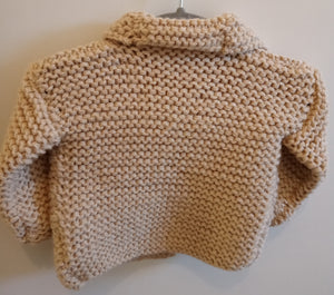 Cardigan à col beige - Le tricot du bonheur