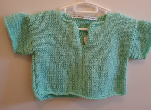 Pull manches courtes - Le tricot du bonheur