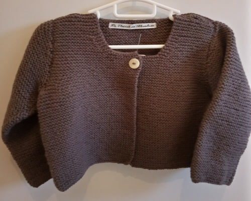 Gilet marron violine mousse - Le tricot du bonheur