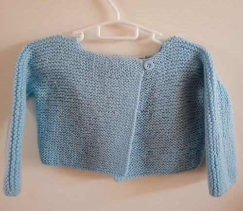 Gilet bleu mousse - Le tricot du bonheur